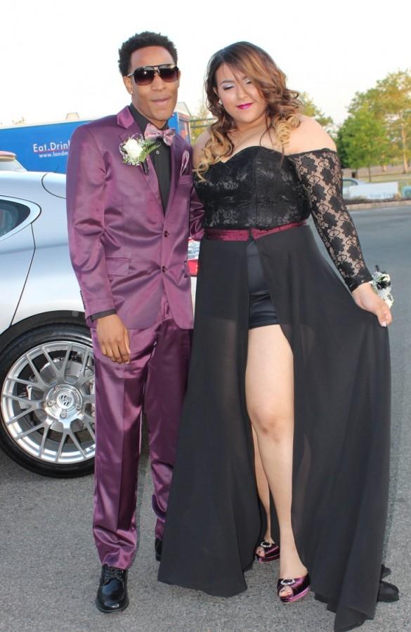 Seniors DeAndre Frazier and Jocelyn Rodriguez arrive at prom. The 2015 senior prom was held at Liberty House in Jersey City May 14. Photo by Mahkiya Gresham