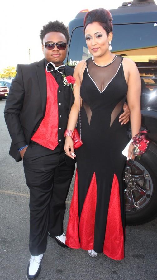 Senior Deshawn Tyler and guest arrive at prom. The 2015 senior prom was held at Liberty House in Jersey City May 14. Photo by Mahkiya Gresham