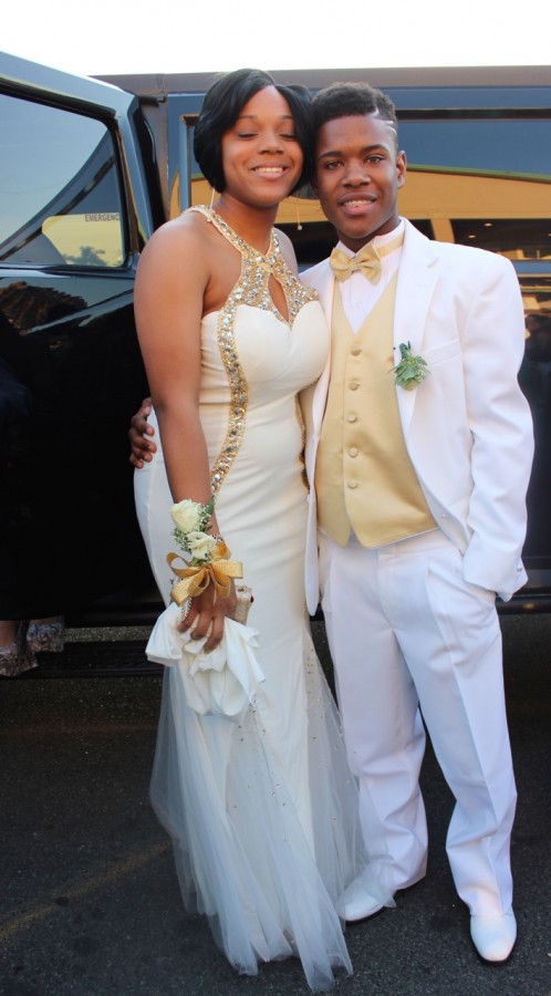 Seniors Dezire Brown and Antonia Cooper arrive at prom. The 2015 senior prom was held at Liberty House in Jersey City May 14. Photo by Mahkiya Gresham